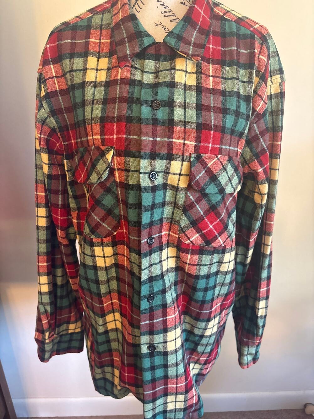 Pendleton Wool Tartan Plaid Board Shirt Jacket Size Large